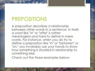 PREPOSITIONS