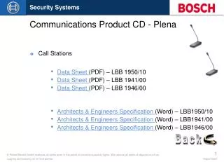 Communications Product CD - Plena