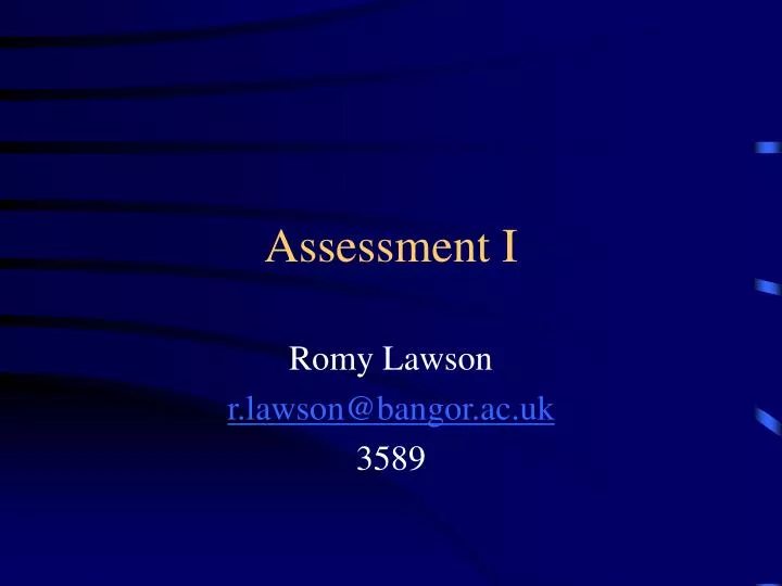 assessment i