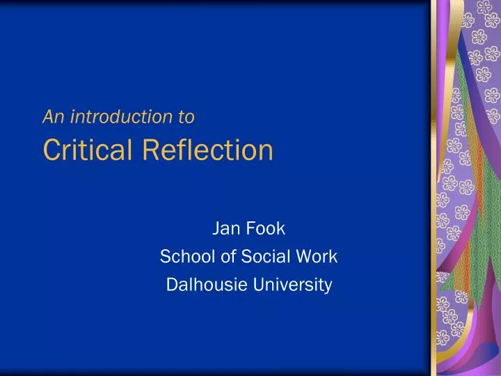 an introduction to critical reflection
