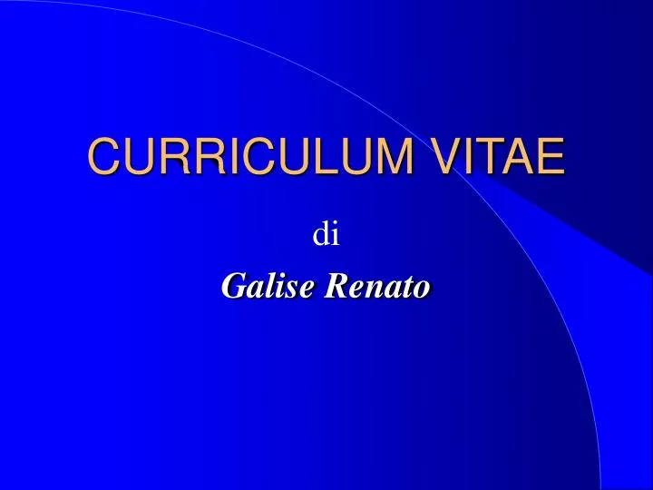 curriculum vitae