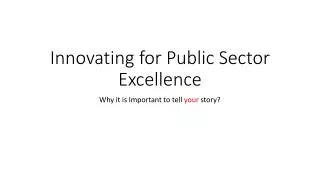 Innovating for Public Sector Excellence