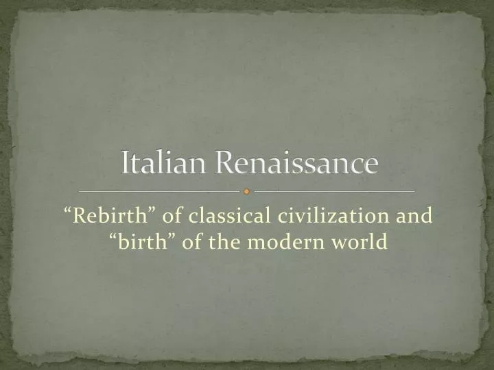 italian renaissance