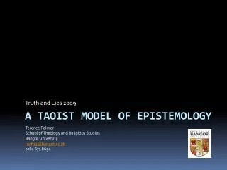 A Taoist model of epistemology