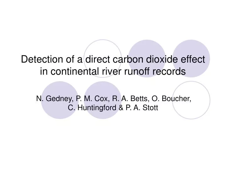 detection of a direct carbon dioxide effect in continental river runoff records