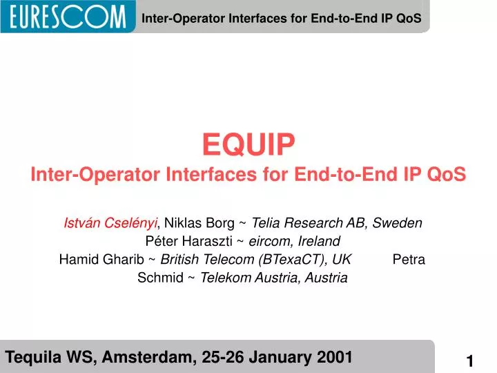 equip inter operator interfaces for end to end ip qos