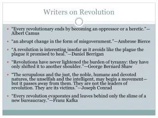 Writers on Revolution