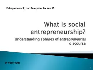 What is social entrepreneurship?