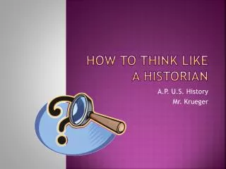 How to Think like a Historian