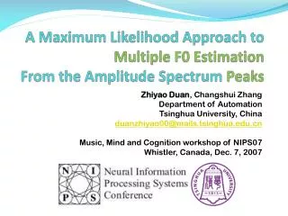 a maximum likelihood approach to multiple f0 estimation from the amplitude spectrum peaks
