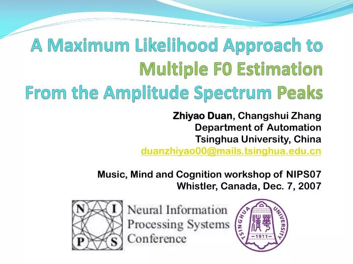 a maximum likelihood approach to multiple f0 estimation from the amplitude spectrum peaks
