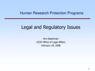 Human Research Protection Programs