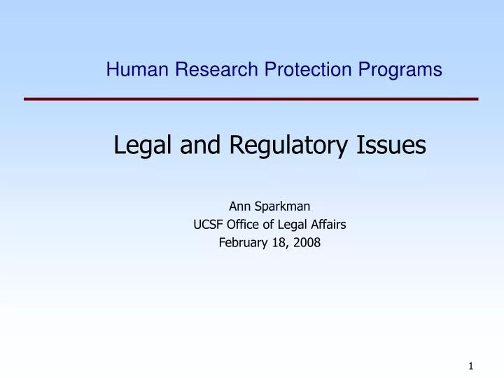 human research protection programs