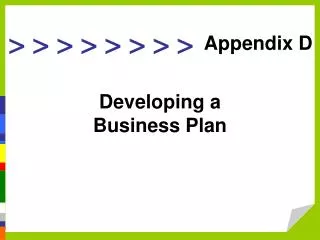 Developing a Business Plan