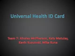 Universal Health ID Card
