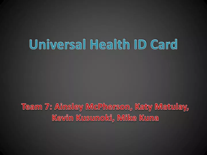 universal health id card