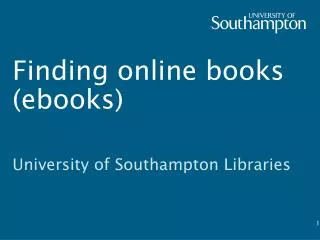 Finding online books ( ebooks )