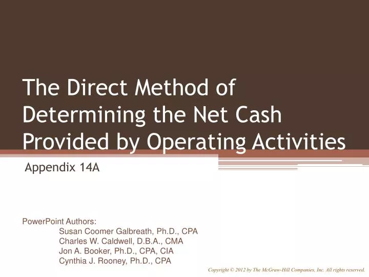 the direct method of determining the net cash provided by operating activities