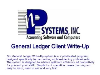 General Ledger Client Write-Up