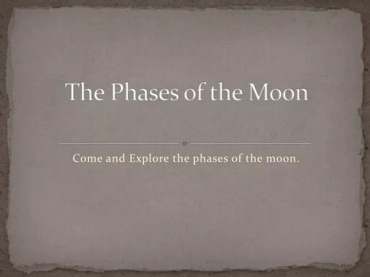 the phases of the moon