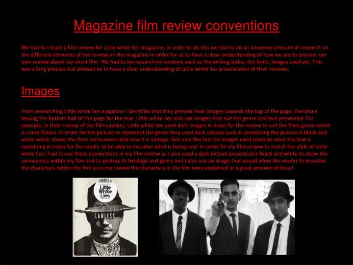 magazine film review conventions