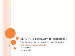 EDL 561: Library Resources