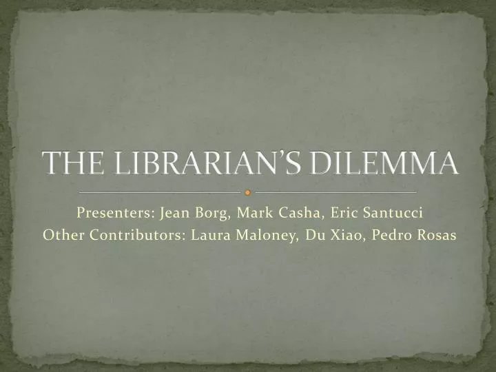 the librarian s dilemma
