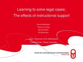 Learning to solve legal cases: The effects of instructional support
