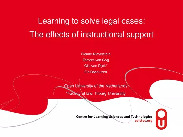 learning to solve legal cases the effects of instructional support