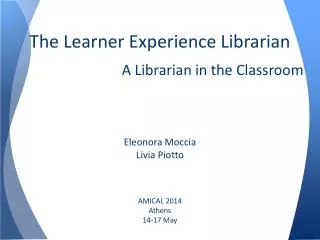 The Learner Experience Librarian