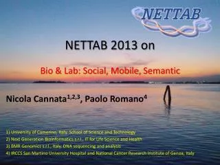 NETTAB 2013 on