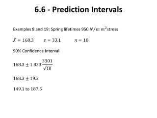 6.6 - Prediction Intervals