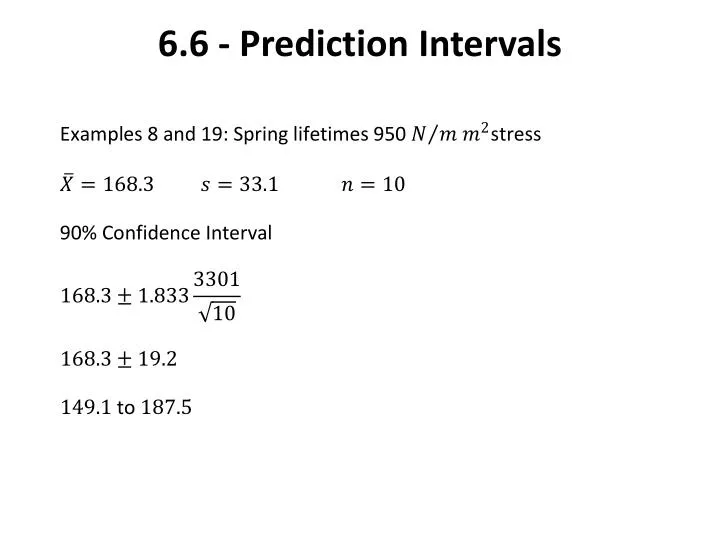 6 6 prediction intervals