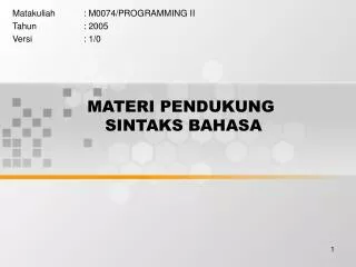 materi pendukung sintaks bahasa