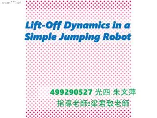 Lift-Off Dynamics in a Simple Jumping Robot