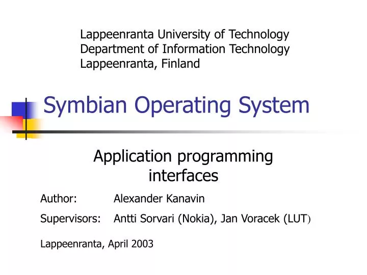 symbian operating system