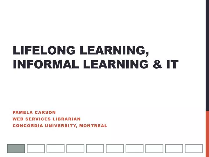 lifelong learning informal l earning it