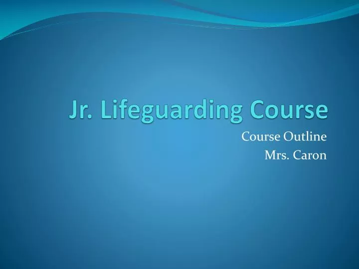 jr lifeguarding course