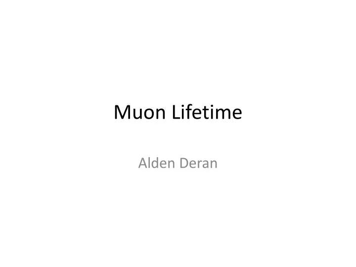 muon lifetime