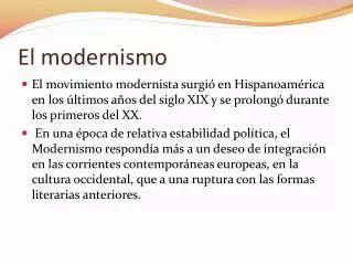 el modernismo