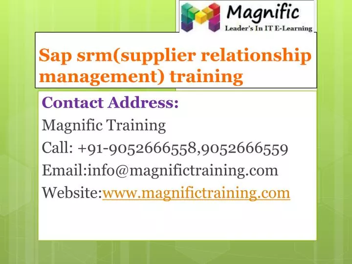 sap srm supplier relationship management training
