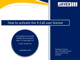 How to activate the X-Call user licence