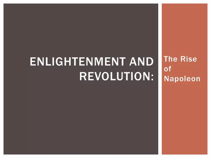 enlightenment and revolution