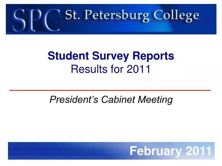 student survey reports results for 2011