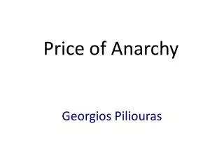 Price of Anarchy