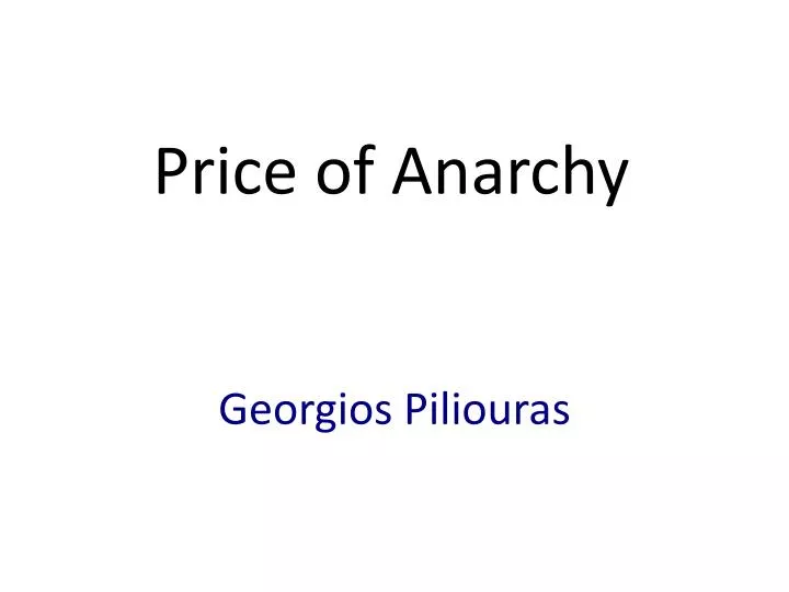 price of anarchy