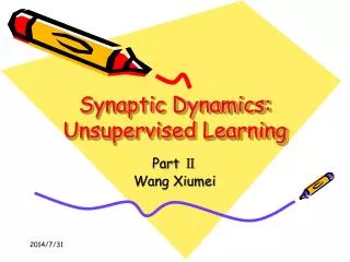 Synaptic Dynamics: Unsupervised Learning