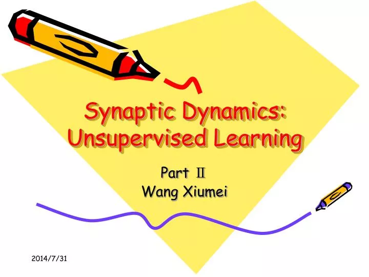 synaptic dynamics unsupervised learning