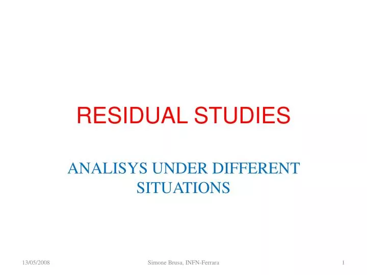 residual studies