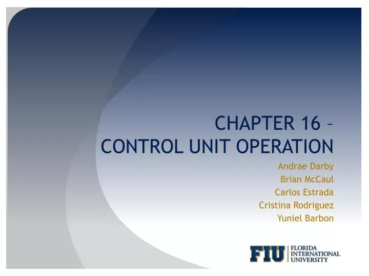 chapter 16 control unit operation
